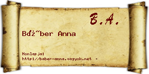 Báber Anna névjegykártya